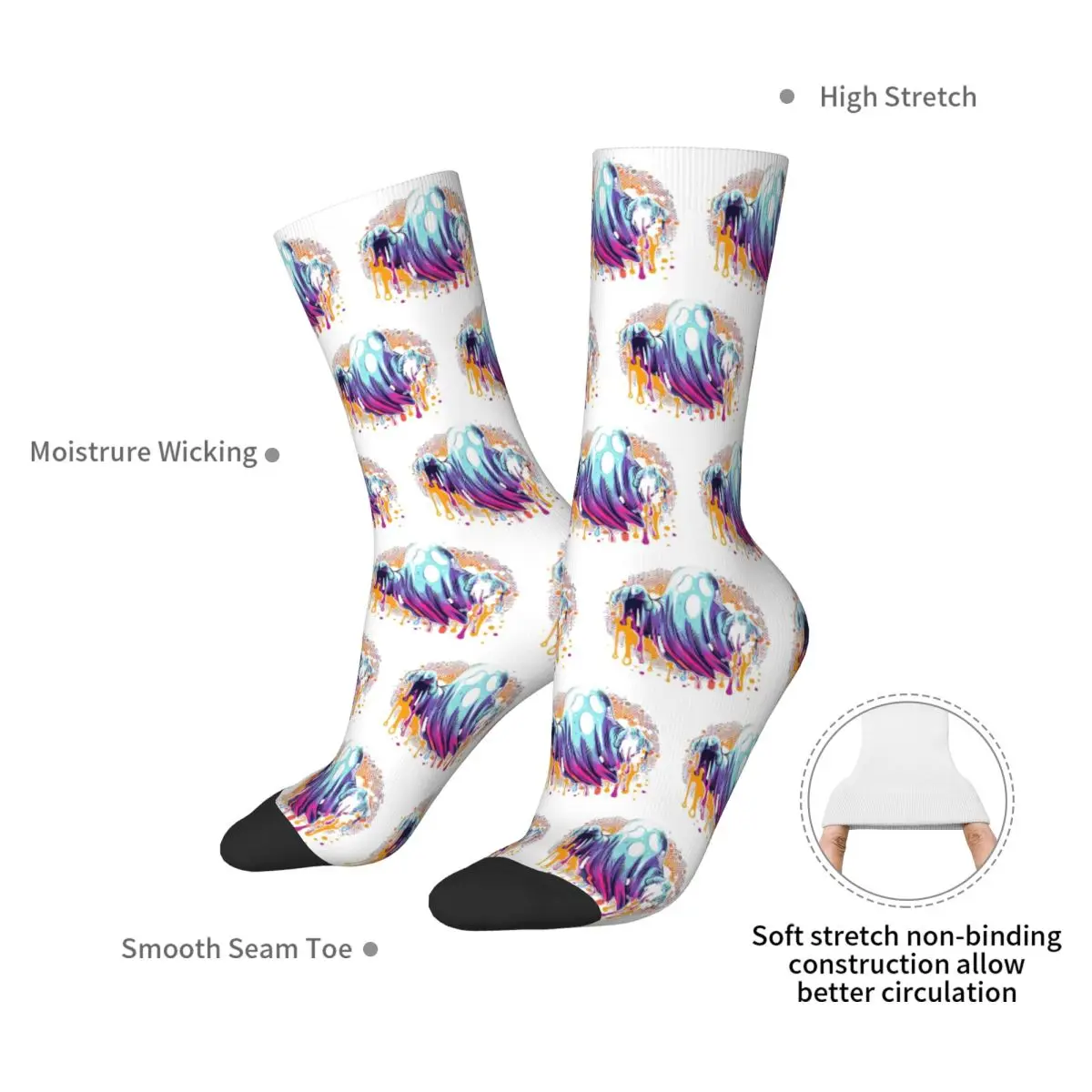 Trick Or Treat Yourself Halloween Collection Socks Harajuku Stockings All Season Long Socks Accessories for Unisex Birthday Gift