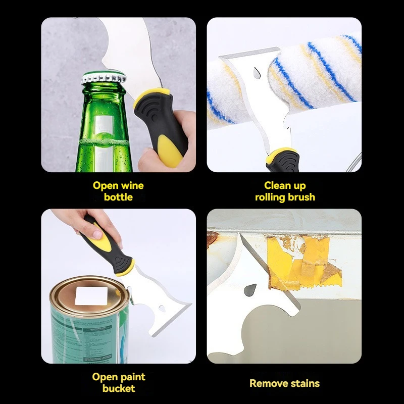 Multi Functional Stainless Steel Paint Scraper Putty Knife Cleaning Shovel Pry Iron Nail Manual Tool Wall Joint Repair image 6