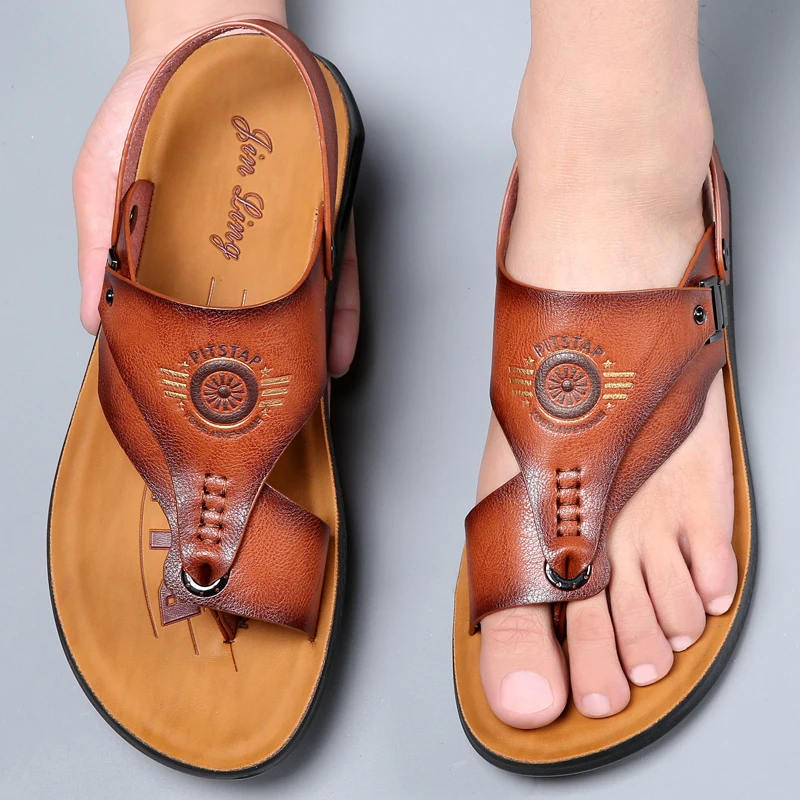 Chanclas informales antideslizantes para hombre, sandalias de doble uso para exteriores, zapatillas de madera contrachapada ultrafinas, sandalias de verano, 2024