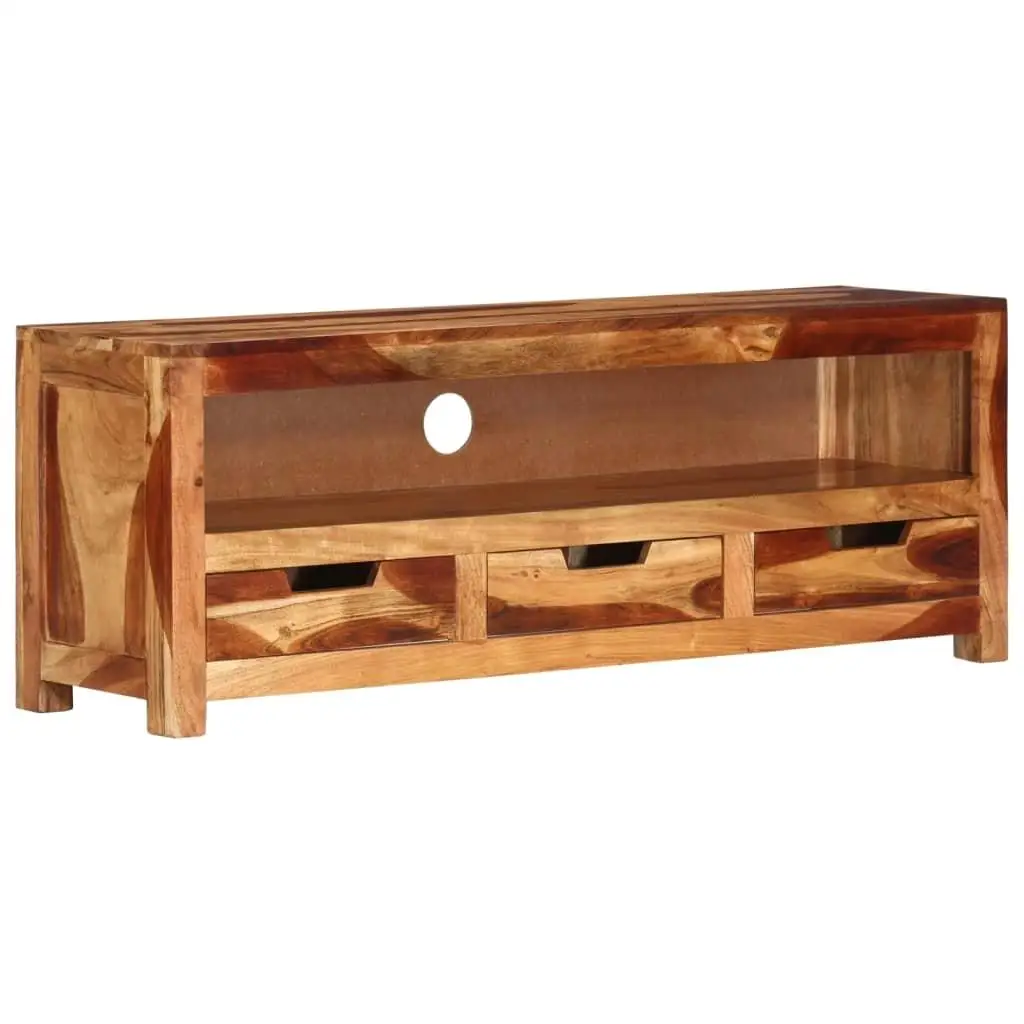 Solid Wood Acacia TV Stand 43.3x11.8x15.7 | Stylish Media Console for Living Room