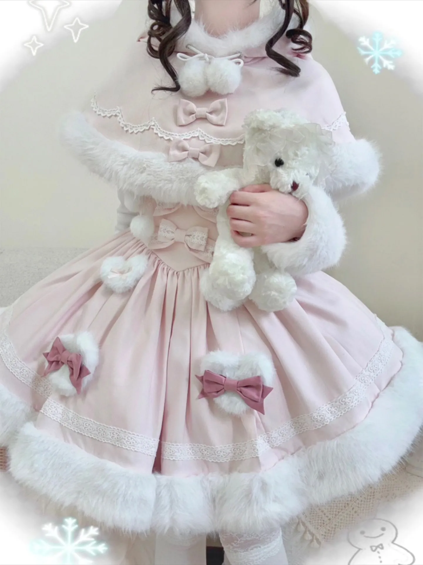 

Милый плюшевый костюм Coalfell Sweet Dream Little Rabbit: нежный плащ и платье в стиле Лолита для весны и осени