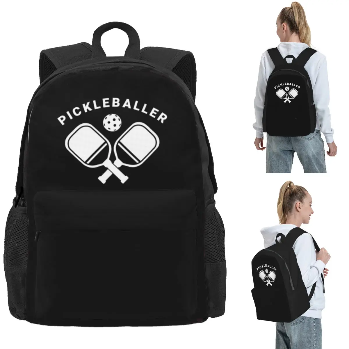 Fun Pickleball Apparel Pickleballer Backpack Daypack Large Capacity Children BookBag School Bag Shoulder Bags for Men Women