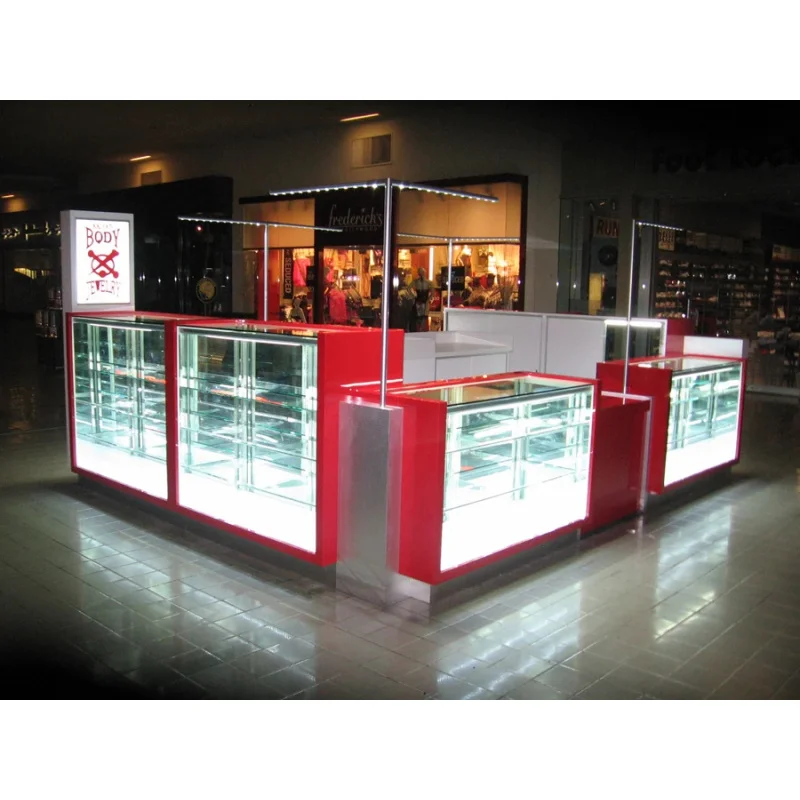 custom.Retail Jewelry Store Assembled Glass Display Showcase Counter Shopping Mall Luxury Jewelry Kiosk Booth Sale