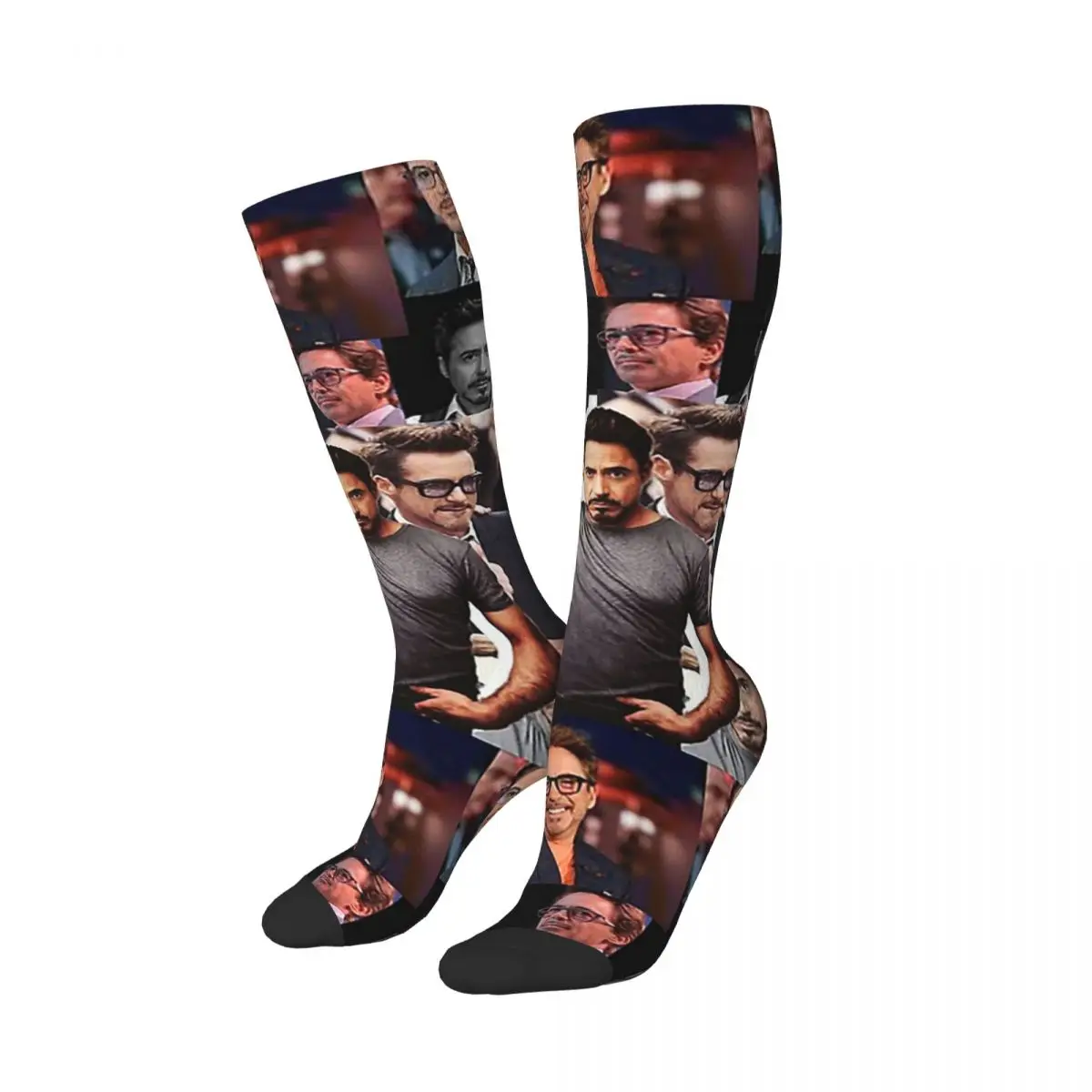 

Robert Downey Jr Socks Harajuku High Quality Stockings All Season Long Socks Accessories for Man's Woman's Gifts