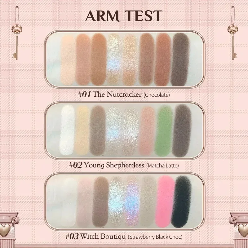 フラワーノウズチョコレートショップ 8 色アイシャドウパレットシマーマットカメレオンプレスグリッターロングラスティングアイシャドウ