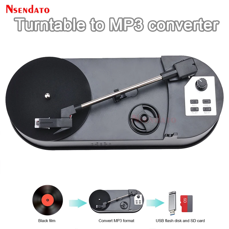 

EZCAP613p 33/45RPM Turntable Vinyl Player Converter to Vinyl Music Disc Record player needle to TF Card/USB Turntable to MP3