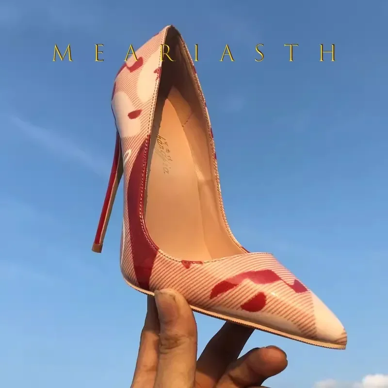 Black patent leather red soled high heels for women 2025 new professional temperament pointed shallow mouth sexy single shoes
