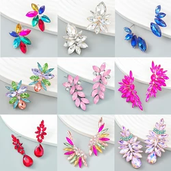 Multi Style Women Statement Stud Earrings Colorful Zircon Crystal Earrings Banquet Jewelry Accessories