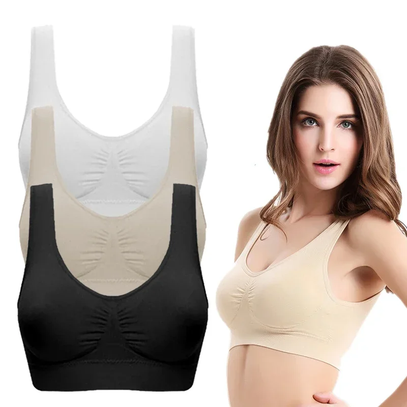 

Sports Bra Women Fitness Top Seamless Bra Black White Running Gym Crop Top Women Push Up Sport Bra Top (No Chest Pad)