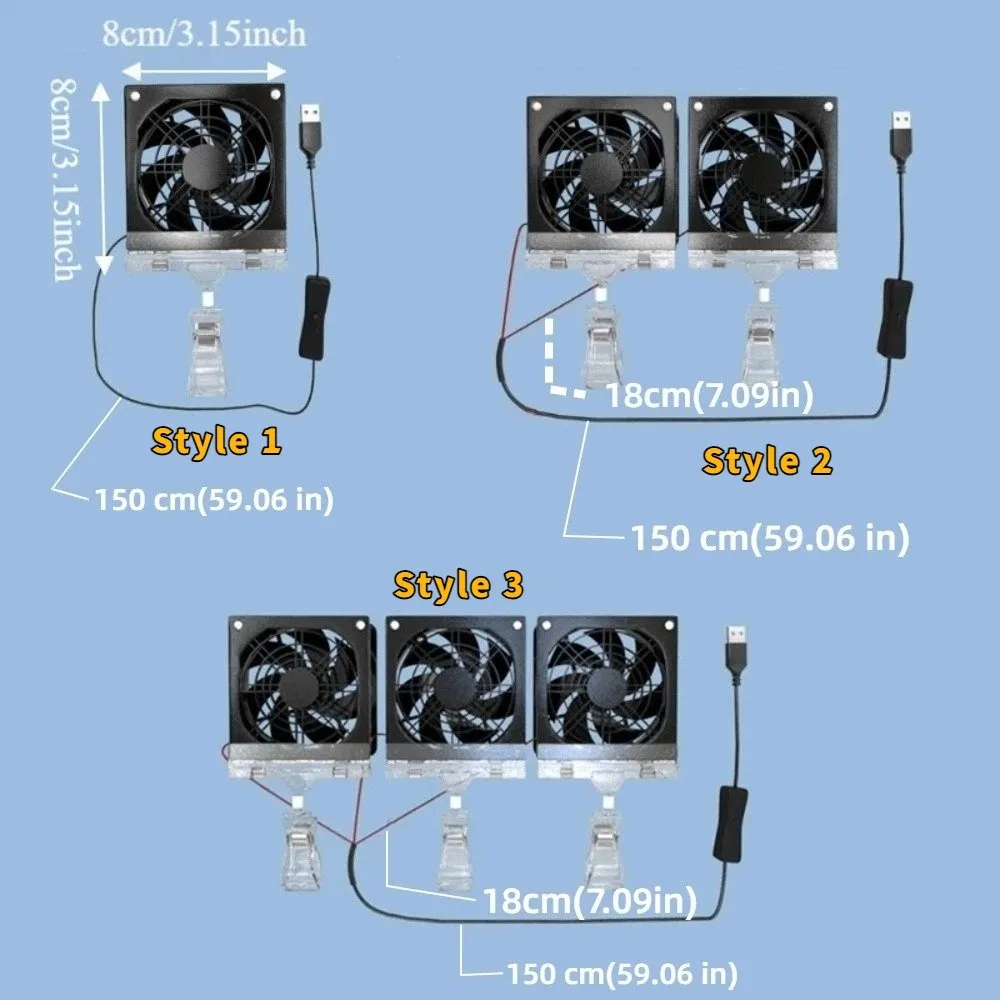 Adjustable Angle Aquarium Cooling Fan Variable Speed USB Fish Tank Fan Fast Cooling Quiet Fish Tank Cooler Reptile Terrarium