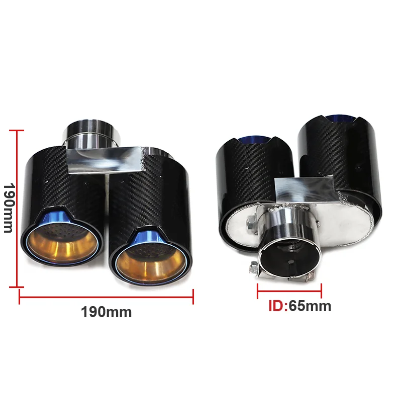 1 Pair Quad Exhaust Tips for BMW G20 G21 3 Series 2019+ 330i 320d 320i Decorative Tailpipe Upgrade (Round Pipes Only/Not M340i)