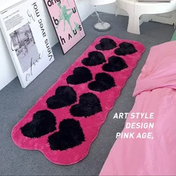 VIKAMA 1PC INS Style Cashmere Carpet Girls Bedroom Bed Blanket Plush Living Room Cloakroom Decorative Floor Mat Long Carpet