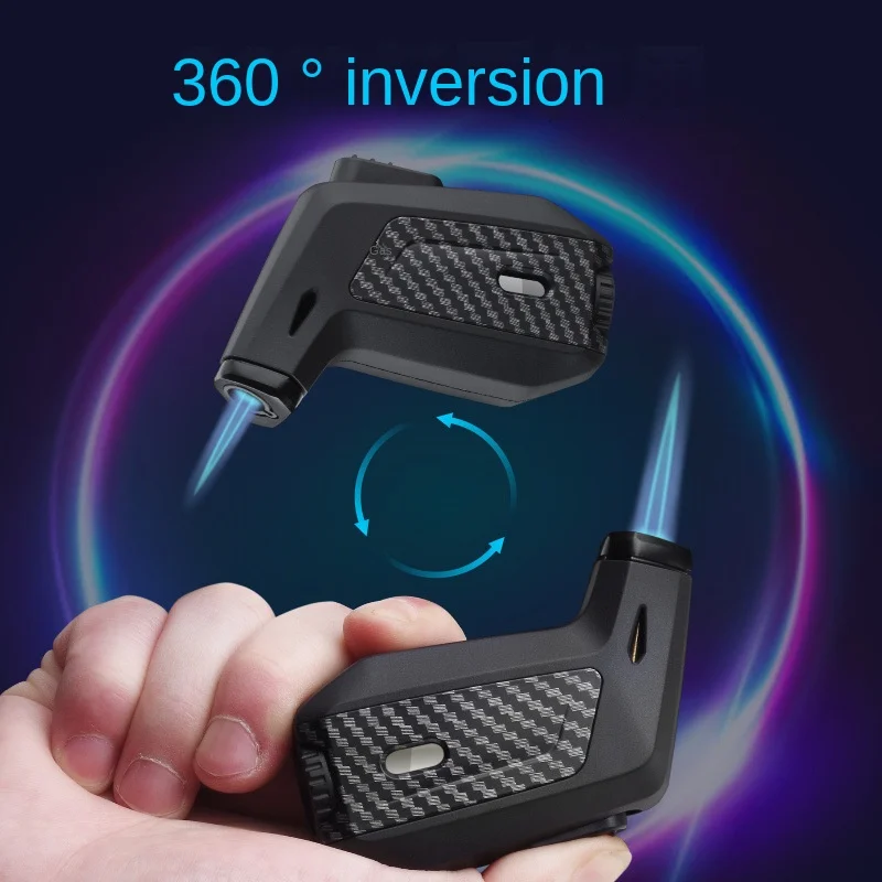 Unusual Gas Lighter Torch Jet Blue Flame Smoking Accessories Windproof Turbo Portable Pipe Cigar Lighter Gadgets for Men