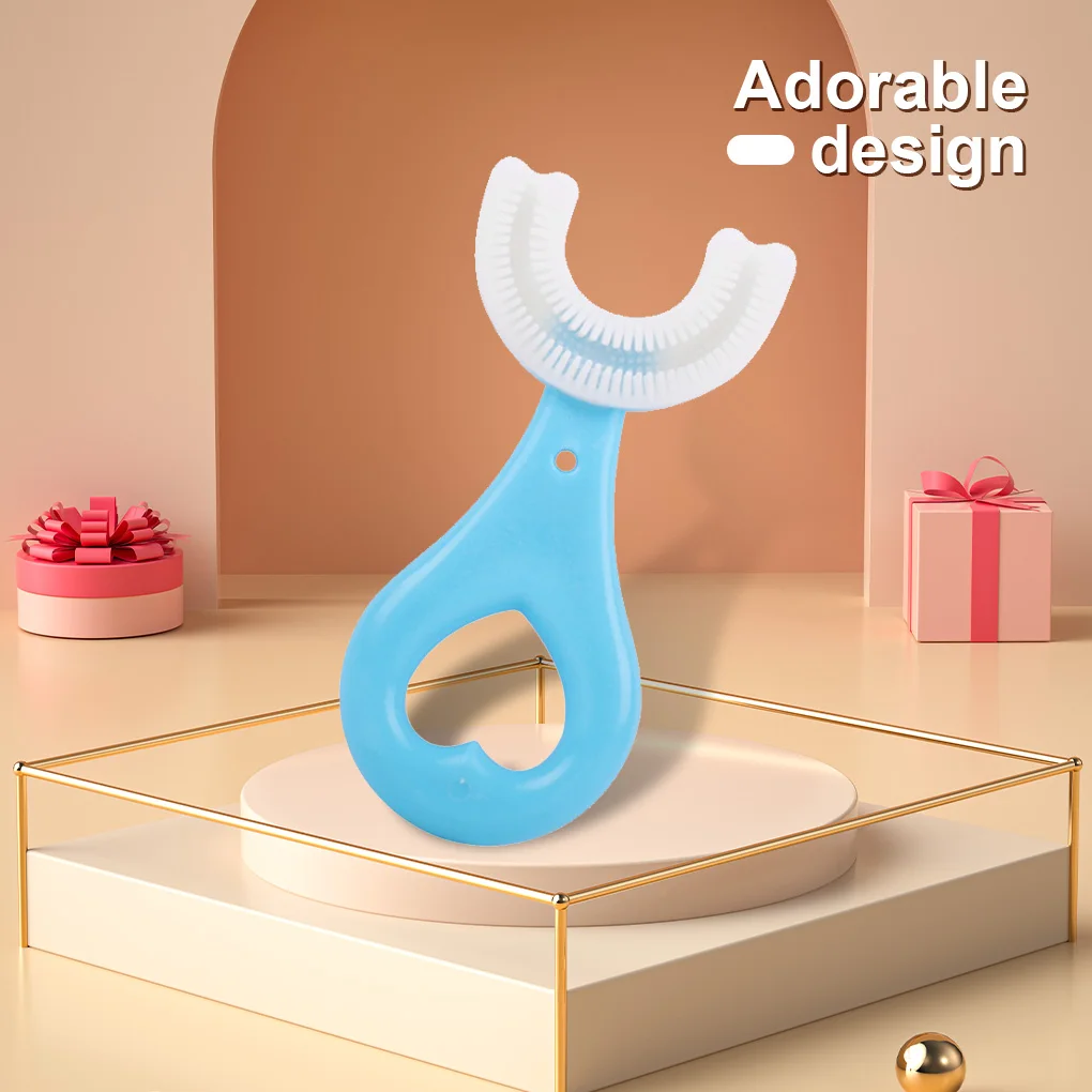 Silicone Manual Handheld U Shape Cleaning Baby Toothbrush Kids Tooth Brush Massage Bendable Handle Daily Supplies