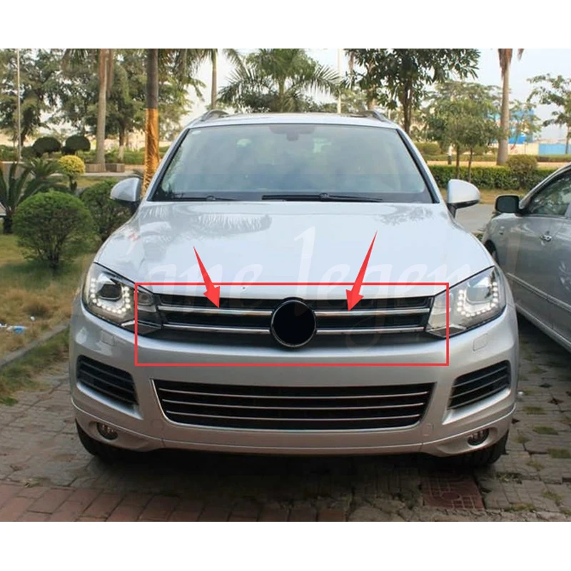 Car Front Bumper Lower Grille Air Intake Grill Chrome Trim Fit For VW Touareg 2011-2014 Grille Grill Touareg 7P6 853 671E 7P685