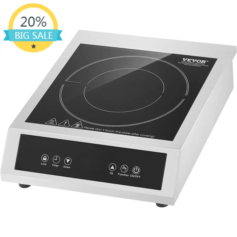 

3500W 11-Level Commercial Induction Cooktop with Timer, Child Lock for Restaurant Use