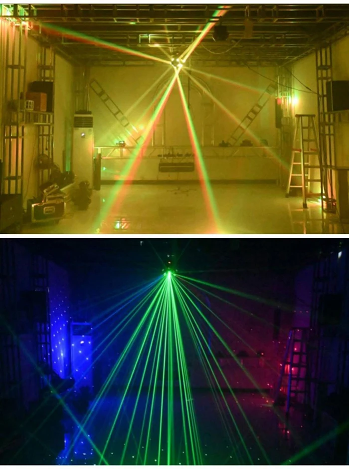 Neuankömmling rotierender Strahl Laser Moving Head Light RGBW 4 in1 LED mit Strobe Effects Bühnen beleuchtung für DJ Disco Club Musik party – Detail 10