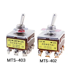 1PCS E-TEN 403 High-end Rocker Button Switch 12Pin ON-OFF-ON Silver Contact Copper Pin 12mm 250V 15A Rocker Toggle Switch