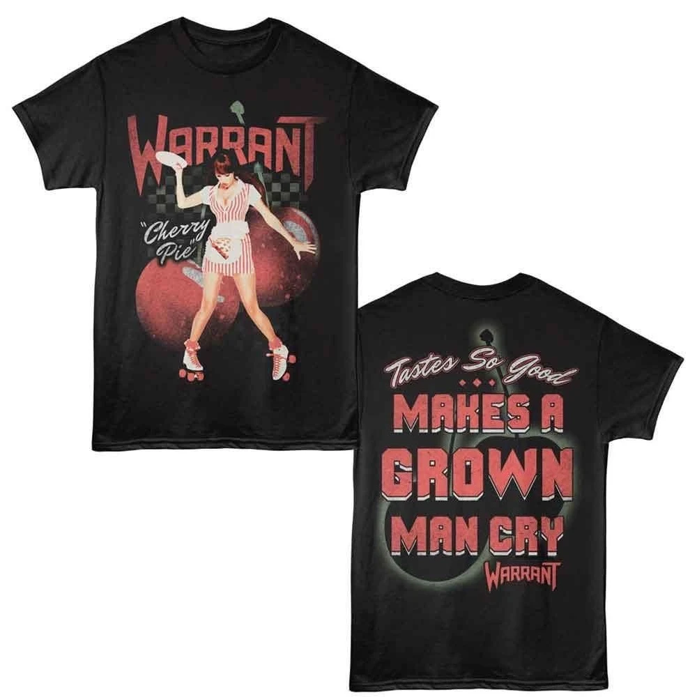Warrant Tastes So Good Lyrics F/B Black T-Shirt Summer Men's and Women's Loose and Breathable T-shirt Top