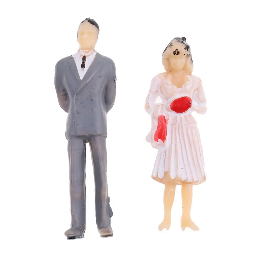 Painted Figure Passenger Mix Lot Plastic Miniature HO Scale for Train Model Building HO Railroad Park Scene Decoration
