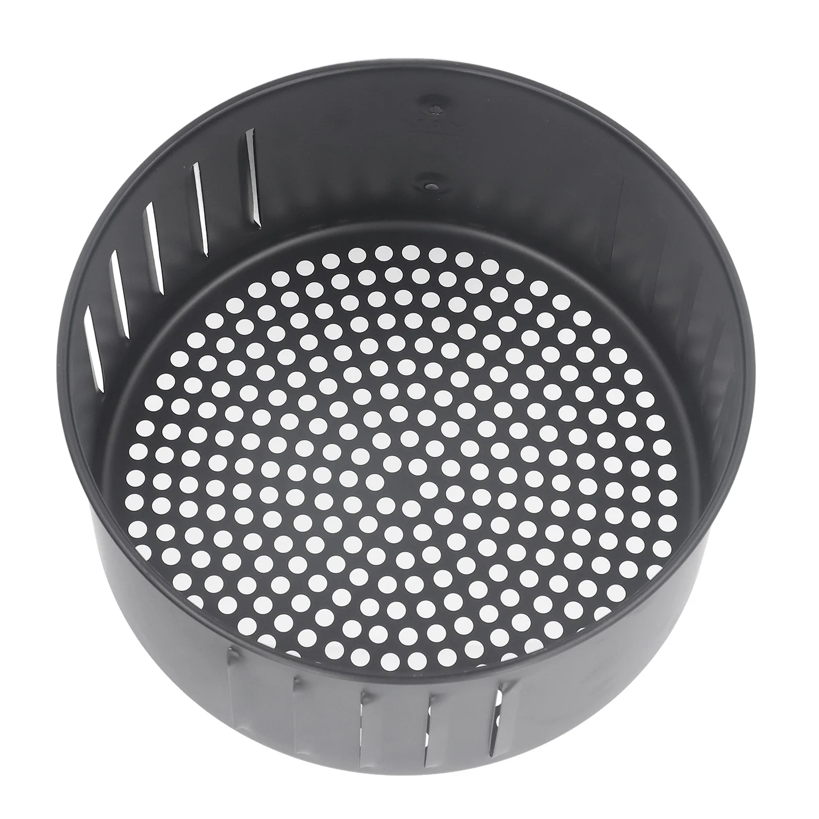 سلة تجفيف المقلاة 2.6 لتر طلاء غير لاصق للطعام من الفولاذ الأسود سلة المقلاة بفتحات متعددة قابلة لإعادة الاستخدام للشوي