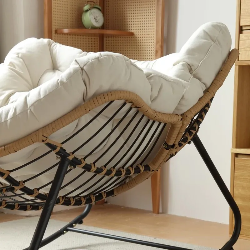 Human Bird Nest Rattan Weaving Rocking Chair Leisure Sofa Home Balcony Single Lazy Sofa Rocking Chair Rattan Chair Can Sleep