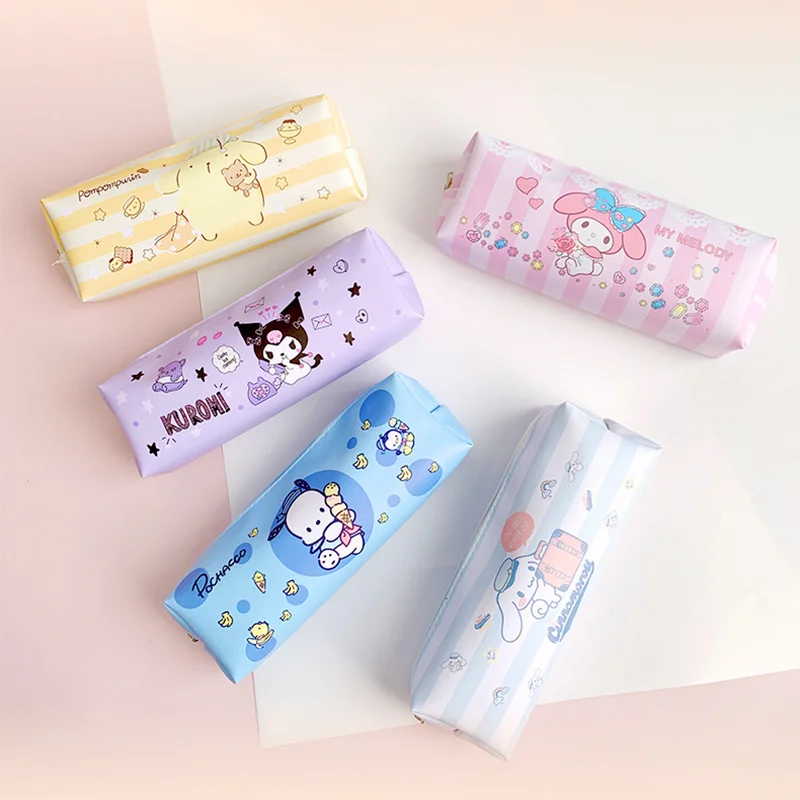 Sanrio Hello Kitty simple Pencil Case Kuromi Cinnamoroll Cute Melody Stationery Bag Student School Supplies Children's Gifts