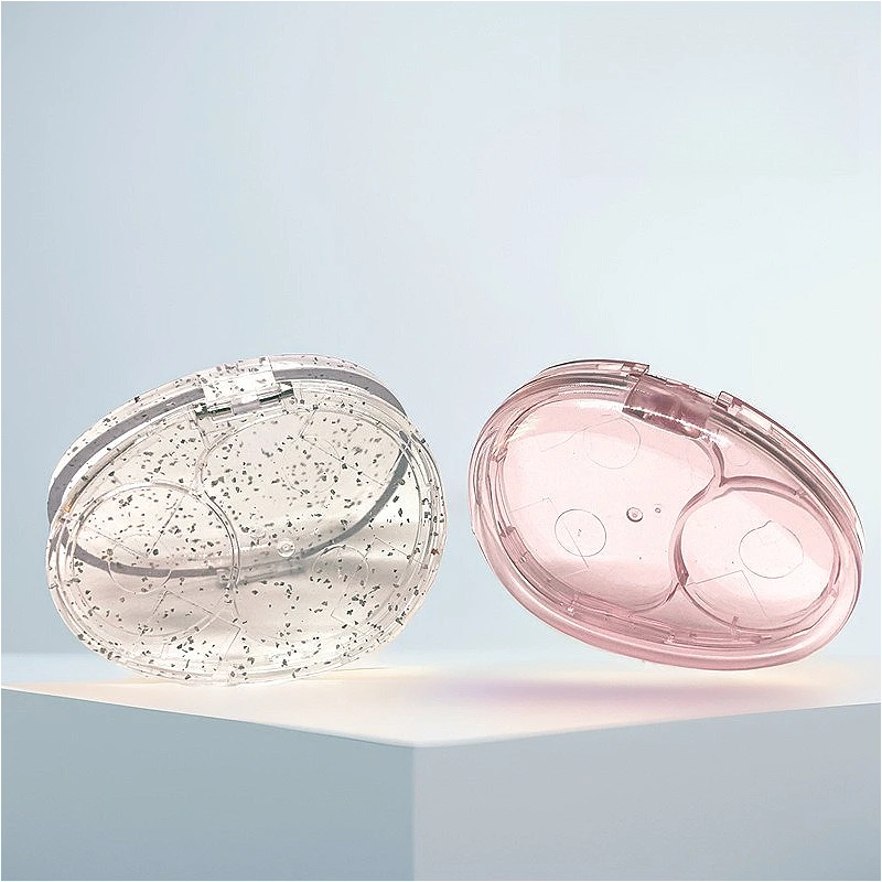 10 pièces 5.5g double couleur Blush Compact Transparent, organisateur rabattable pour surligneur correcteur fard à paupières