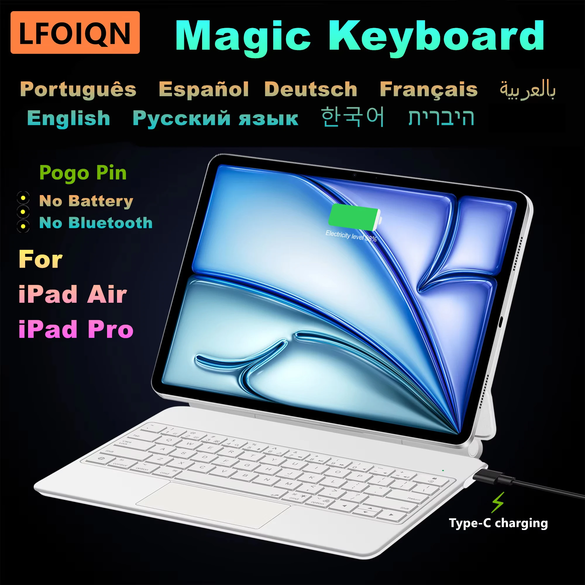 LFOIQN Pogo Pin Magic Keyboard For iPad Air 11 inch 13