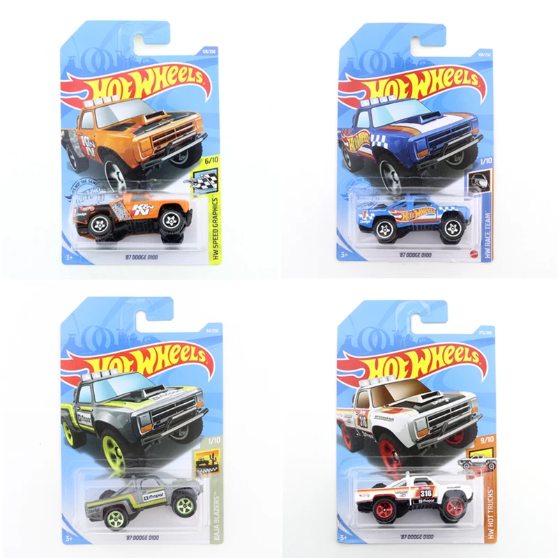 

2021-168 Original Hot Wheels Mini Alloy Coupe 87 DODGE D100 1/64 Metal Diecast Model Car Kids Toys Gift