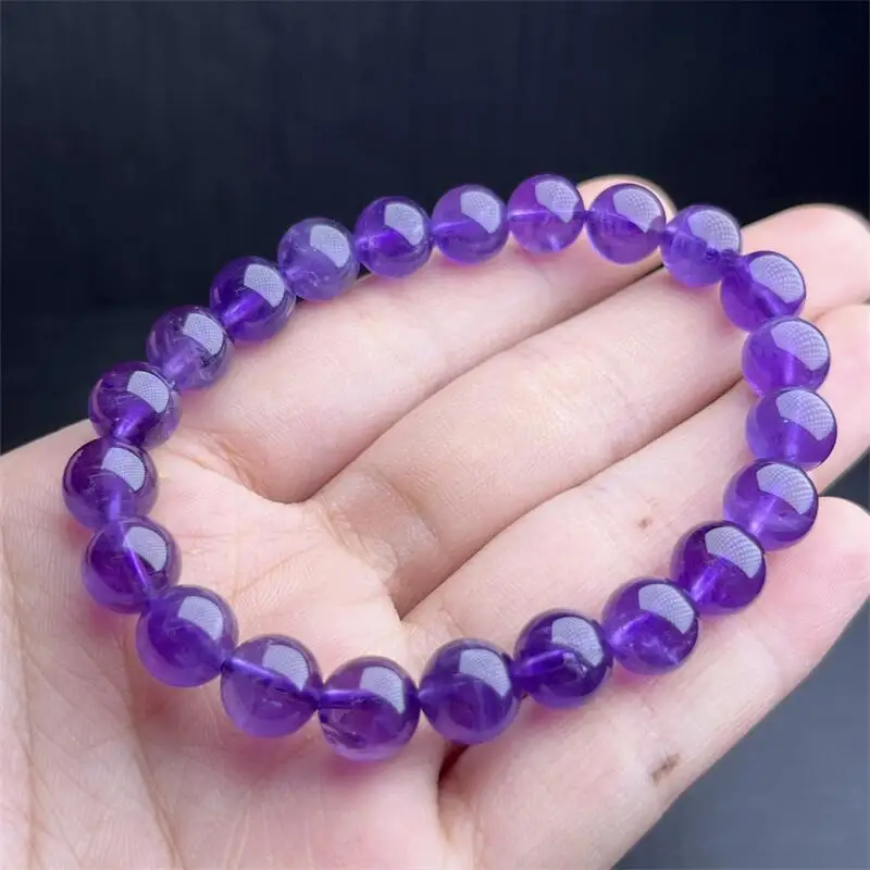 Natural Amethyst Bracelet Healing Fengshui Stone For Women Men Jewelry Fashion Christmas Holiday Gift 1PCS