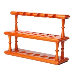 Muxiang European Beech tobacco pipe rack 12 pipe positions Wooden rack Two or three layers Advanced orange pipe rack Men gifts