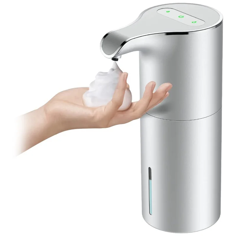 

Soap Dispenser Automatic - Touchless USB Rechargeable Electric Foam Soap Dispenser Adjustable Waterproof 450 ML Silver