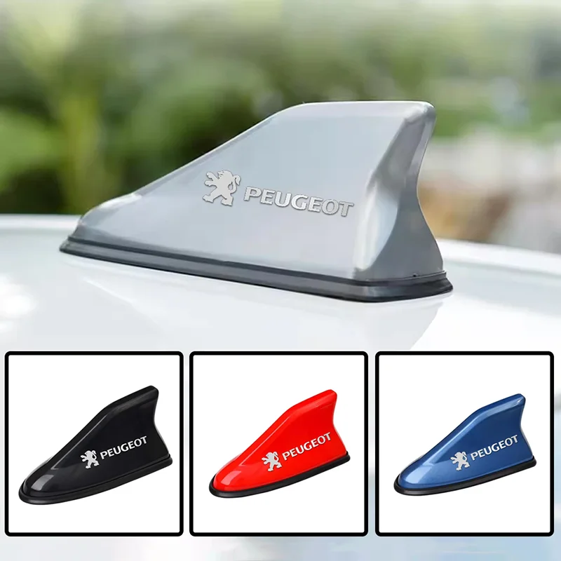 Car Emblem Shark Shape Fin Antenna for Peugeot 206 108 208 301 306 408 508 2008 3008 4008 5008 Auto Roof Radio Signal Aerial