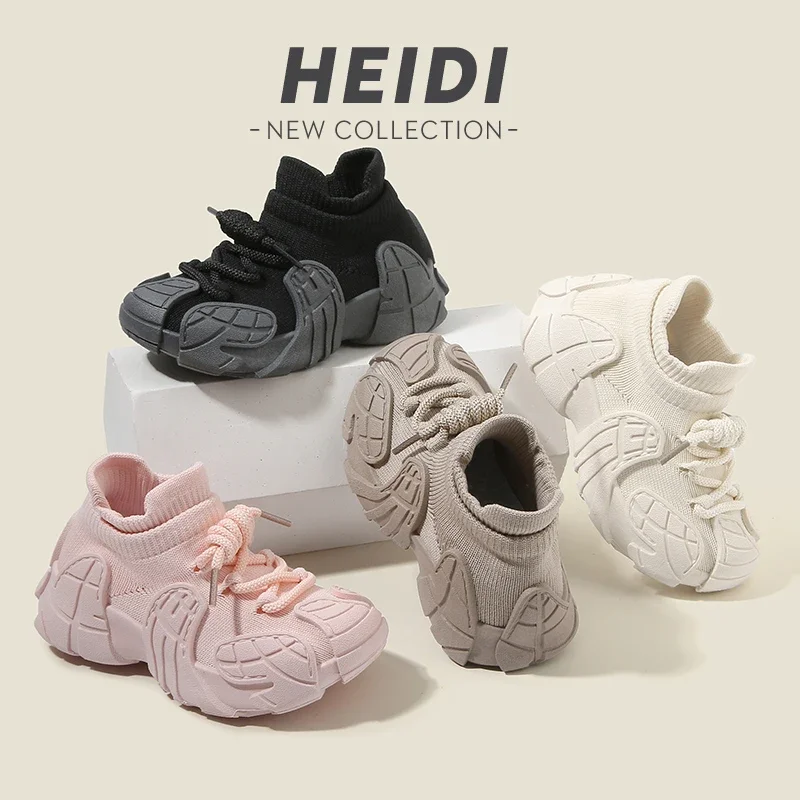 Kid Shoes Sneakers Fashion Knit Luxury Designer High Top Children Shoes Comfortable Casual Running Sports Tennis Shoes Boy Girls