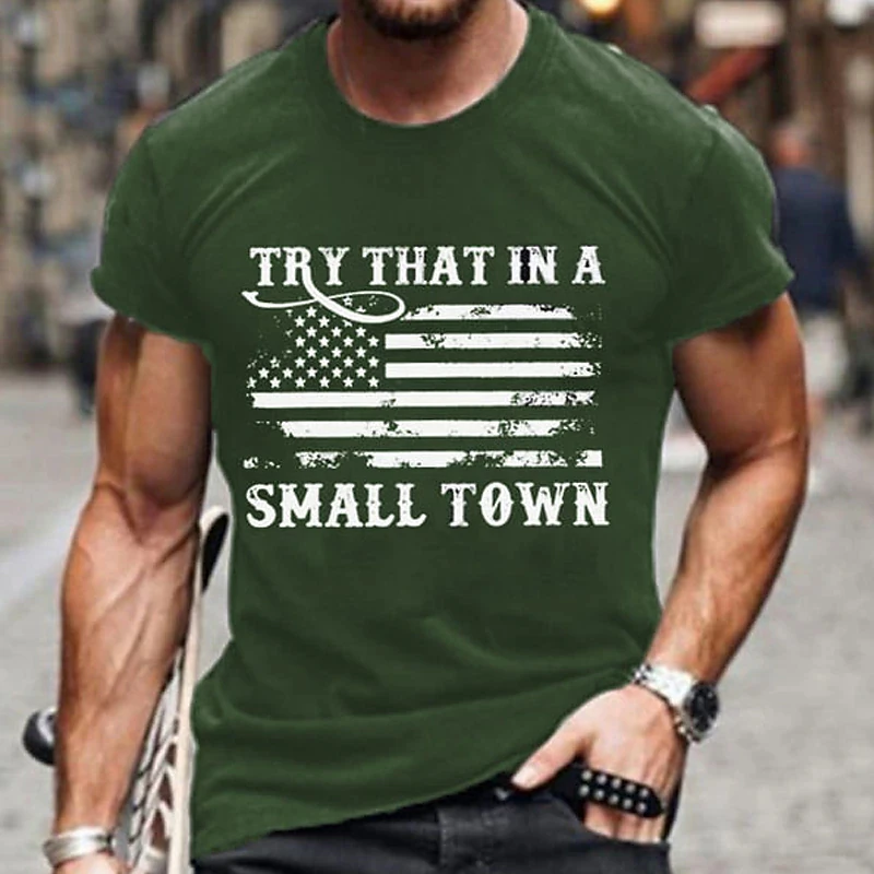 

Fashion American Graphic Short-sleeved Tee Clothing Oversized Casual Daily Men's T-shirt Plus Size O-neck T Shirts For Man 2025