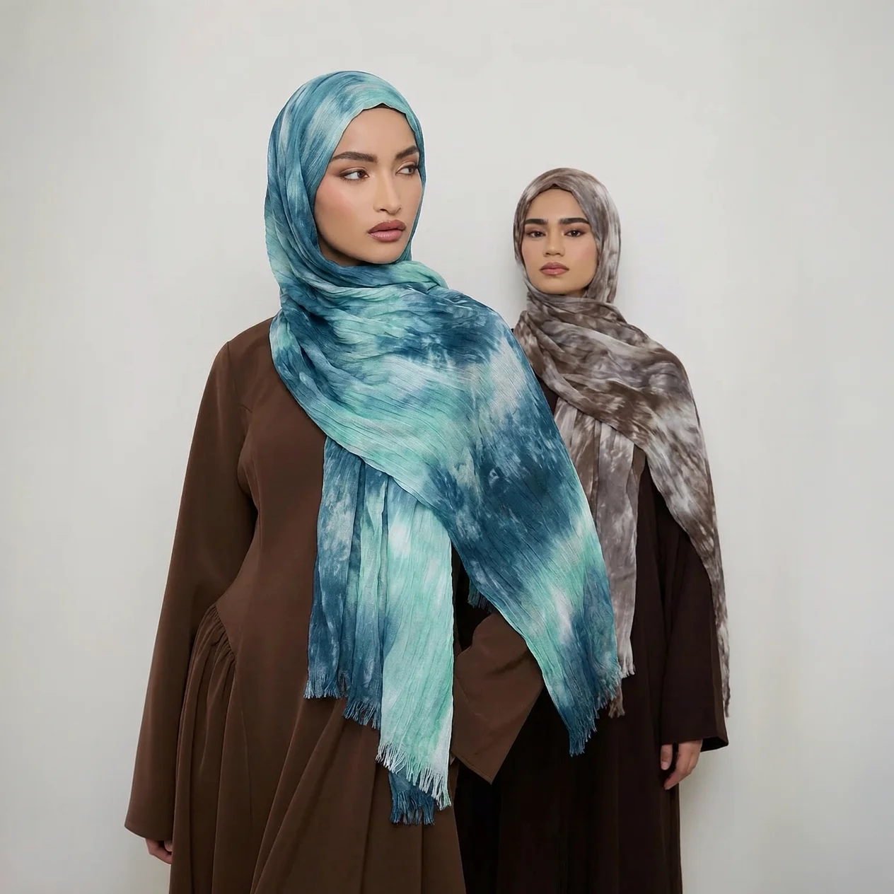 

Women Watercolor Modal Hijab Cotton Rayon Scarf Crinkle Design Shawl Middle Eastern Scarf Headwrap Ramadan Islamic Wraps Shawl