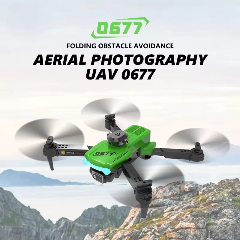 0677 2.4G Drone telecomandato 4K Fotocamera Luci a LED Quadcopter Evitamento ostacoli con custodia Giocattoli per bambini Giochi all'aperto Regali