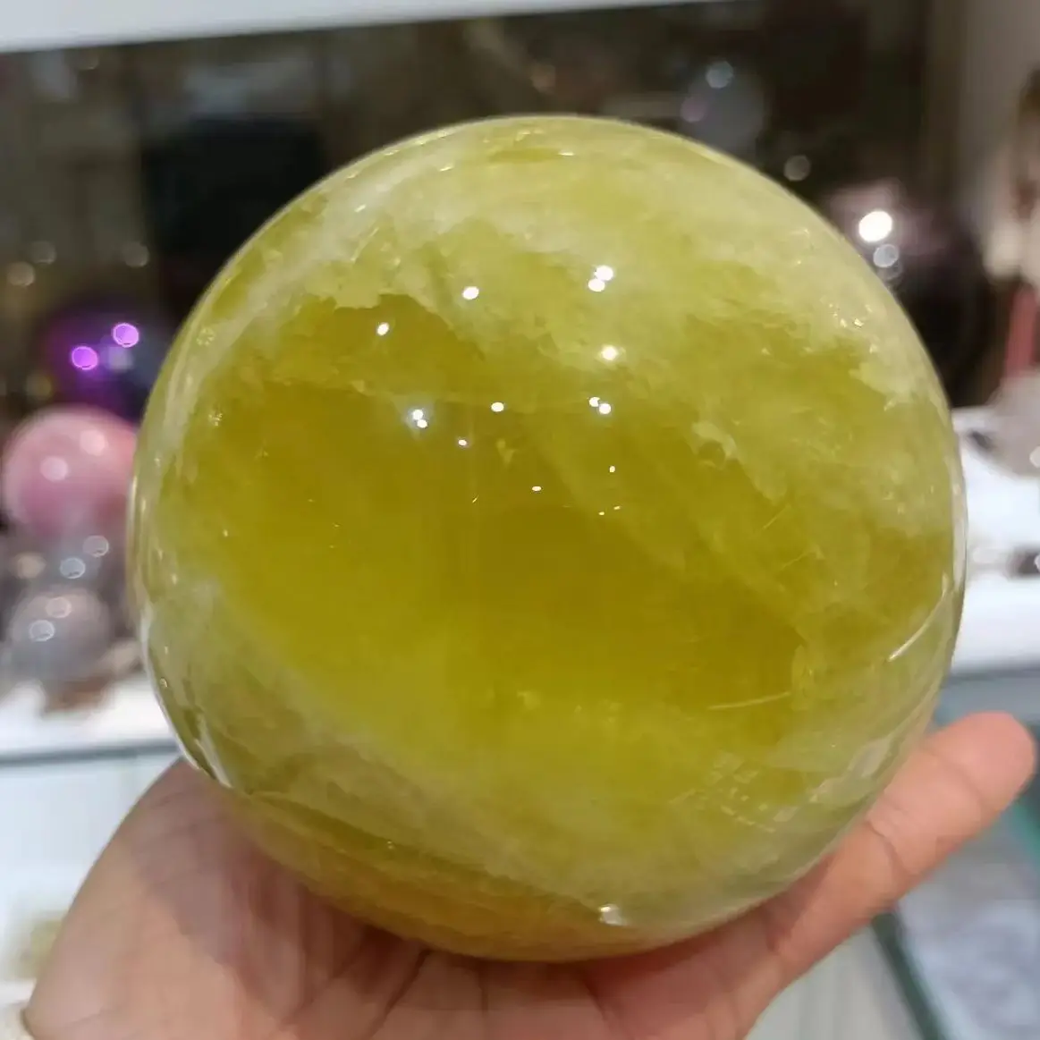 

Huge Natural Yellow Quartz Crystal Ball, Mineral Reiki Healing Stone, Home Office Degaussing Decoration Aquarium