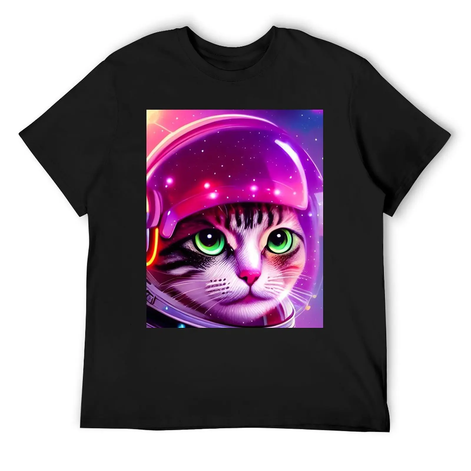 Astronaut Cat - Modern Digital Art T-Shirt anime tshirt sports fans graphic t shirt vintage oversized black t-shirts for men