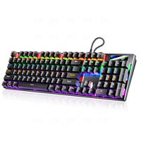 6 Colors Backlight True Mechanical Keyboard 104 keys Wired Gaming Keyboard Black Blue Axis For Laptop PC Gamer