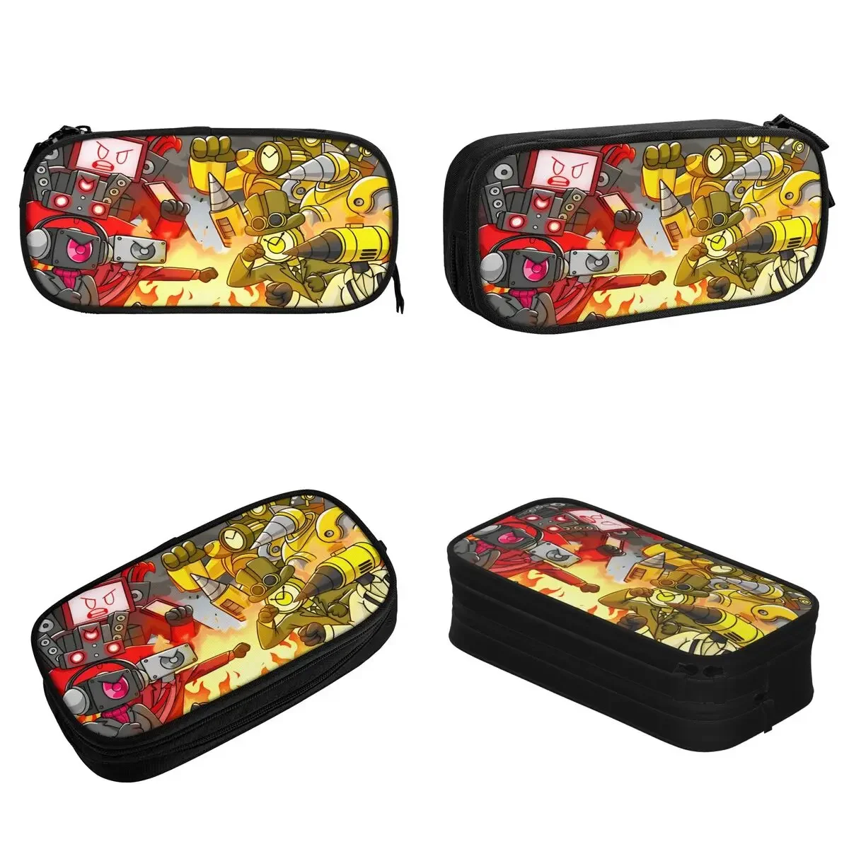 Meme Skibidi Toilet Cartoon Pencil Case TV Pencil Box Pen Holder for Student Big Capacity Pencil Bags Students School Stationery