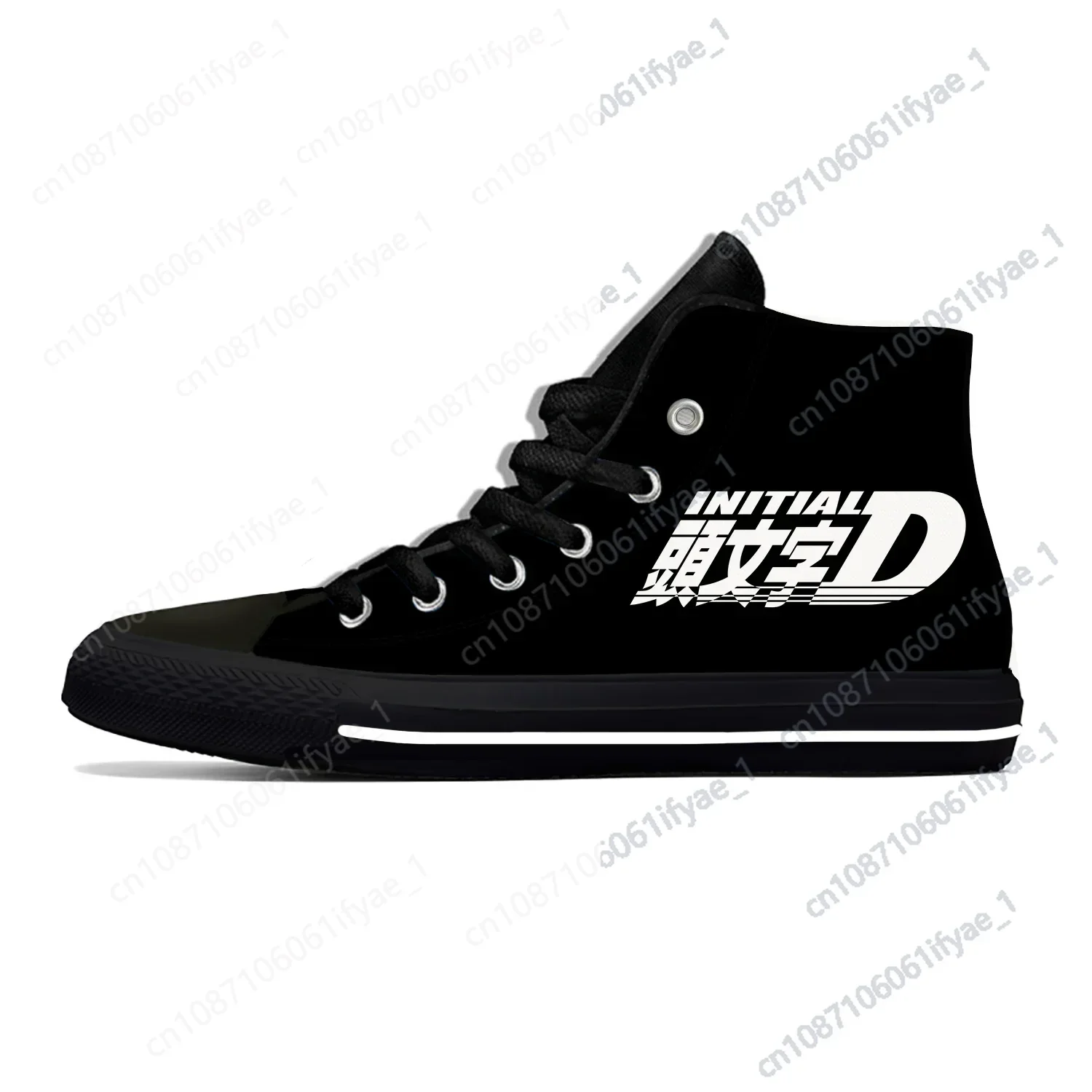 

Japanese Anime Initial D High Top Sneakers Mens Womens Teenager High Quality Canvas Sneaker Casual Couple Shoes Custom Shoe