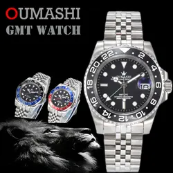 Luxury NH Watch 34 Men's Mechanical Automatic 100M Waterproof GMT Watch Glow Ceramic Date Sapphire Watch reloj hombre Watchman