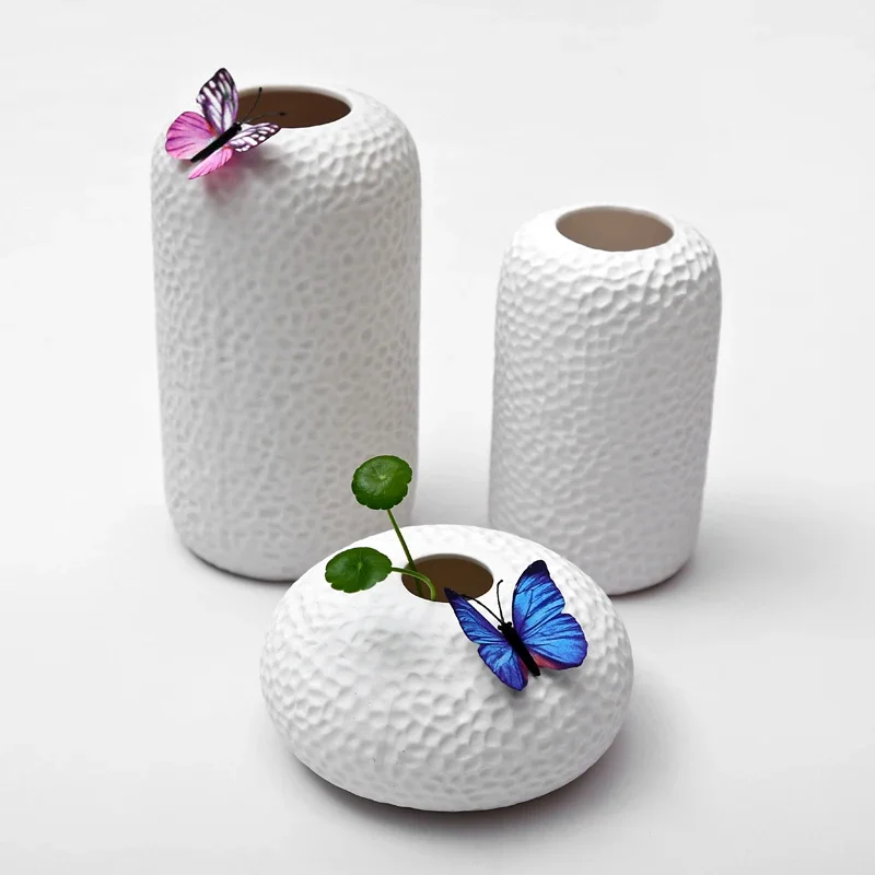 Florero de cerámica hidropónico, flor nórdica de lujo Ikebana, florero pequeño moderno, diseño creativo, Florero, decoración estética para habitación, Jarron FYVS