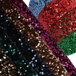 75mm 5Yards Velvet Sequin Ribbon for Hairbows DIY craft supplies