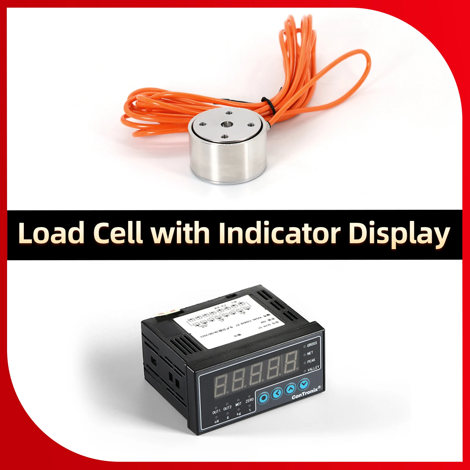 

Load Cell Sensor+Indicator Display,Test Pressure and Compressive Force for Industrial,Automatic Zeroing Peak/Valley Lock