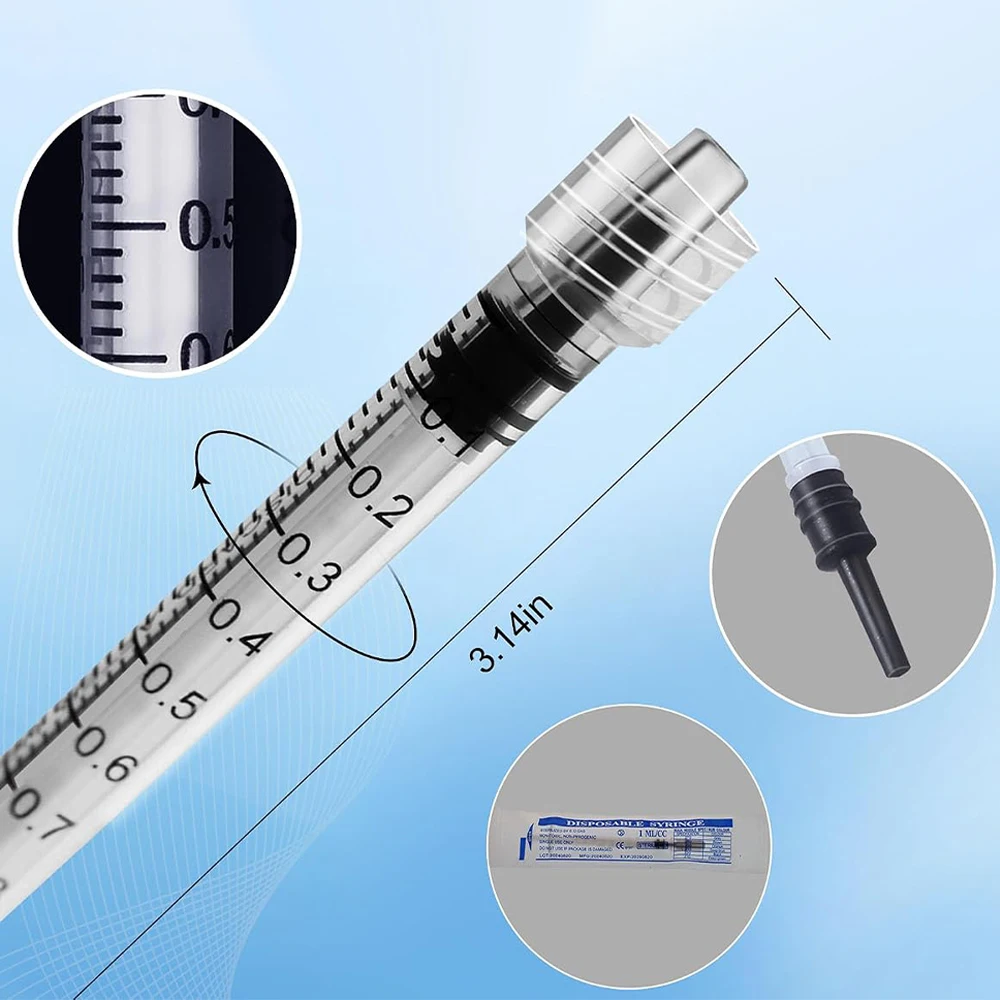 1ml Needle-Free Luer Syringe Individually Wrapped, Plastic Injector for Ink, Pet Feeding, Lab Oil, Perfume Refill, DIY Craft view 6