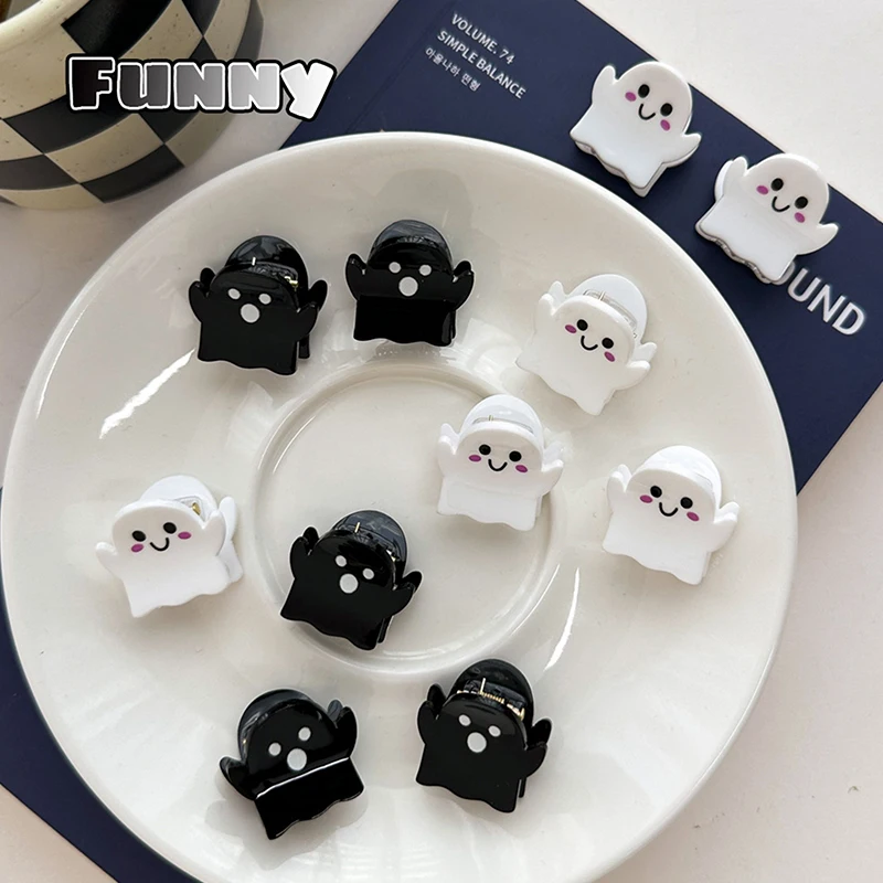 6PCS Spooky Cute Personality Ghost Mini Hairpin Halloween Hair Clip Halloween Hair Styling Tool For Women Decorative Supplies