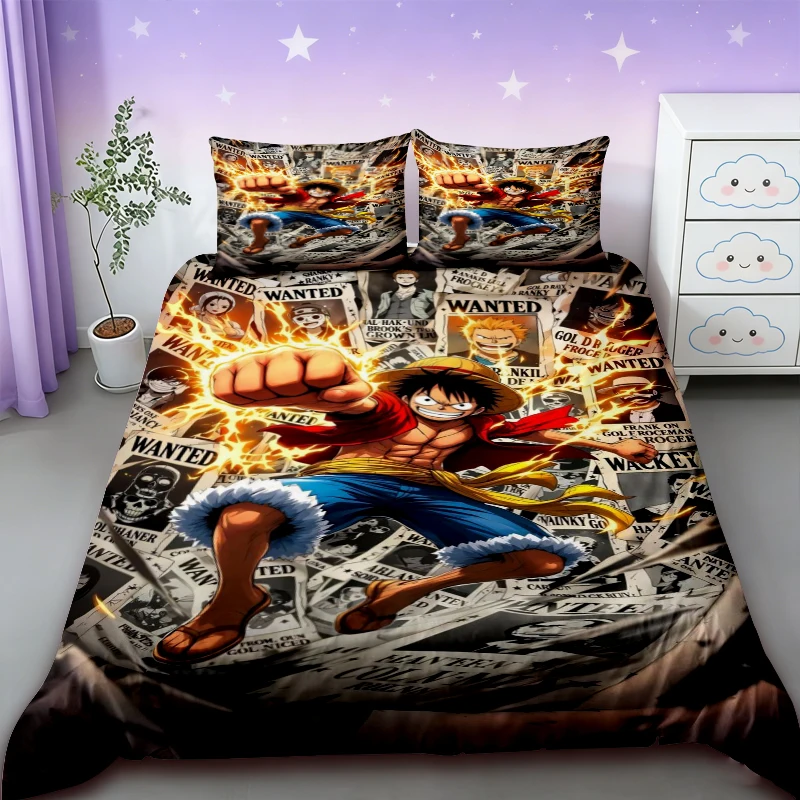 One Piece Duvet Cover Cartoon Luffy Bedding Set Soft and comfortable Queen/King Twin Full Size Teens Boys Boys Gifts Soft Cozy view 4